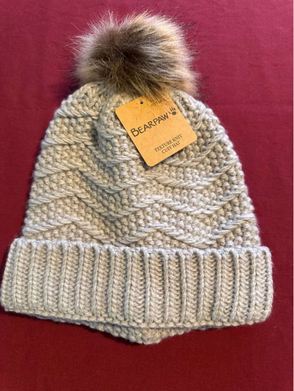 Bearpaw Winter Hat with Furry ball on top